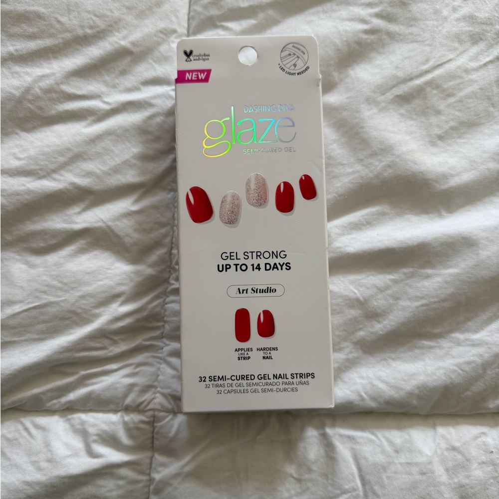 Dashing Diva Glaze Semi-Cured Gel Nail Strips - Bold Red